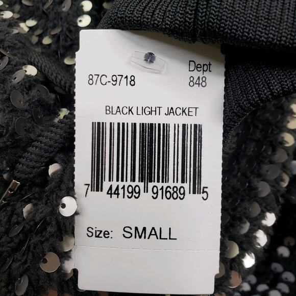BLANKNYC Silver Sequin Bomber Jacket in Black Light NEW - Picture 12 of 15